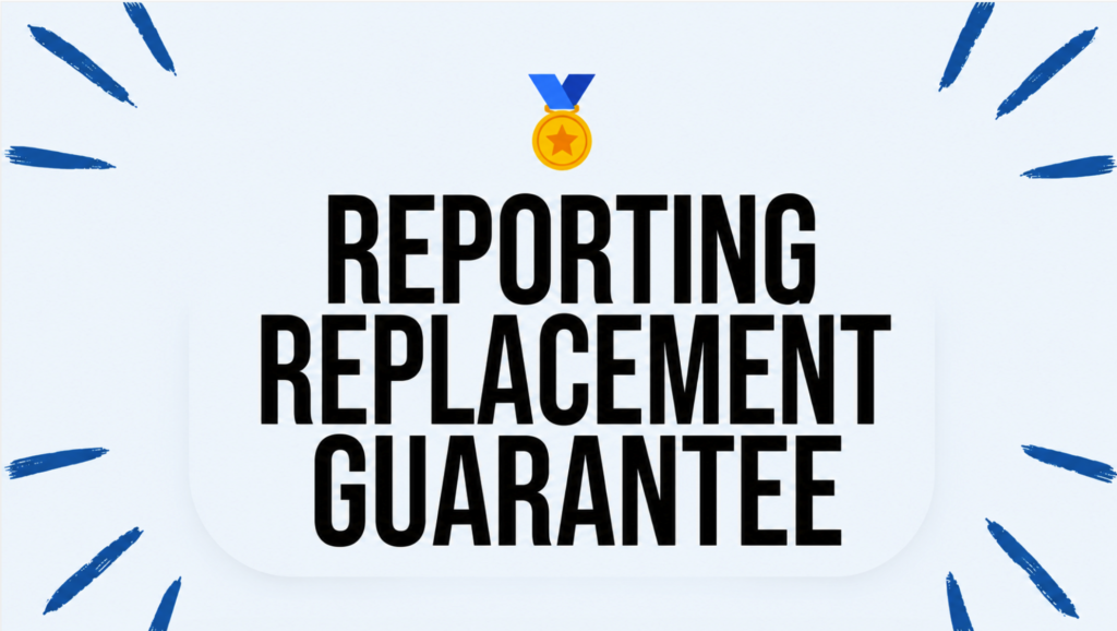 Transparent link building reporting with replacement guarantee