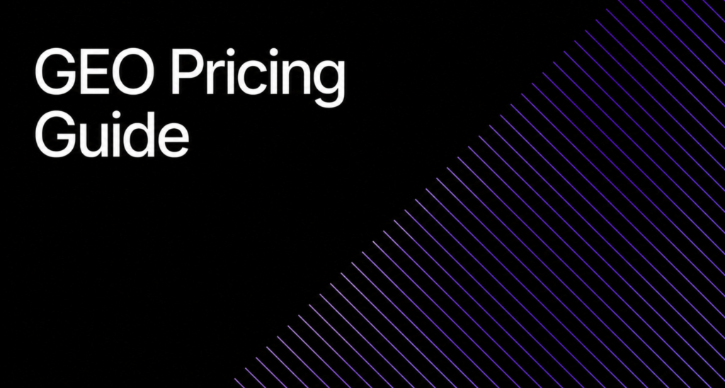 GEO generative engine optimization pricing tiers 2026